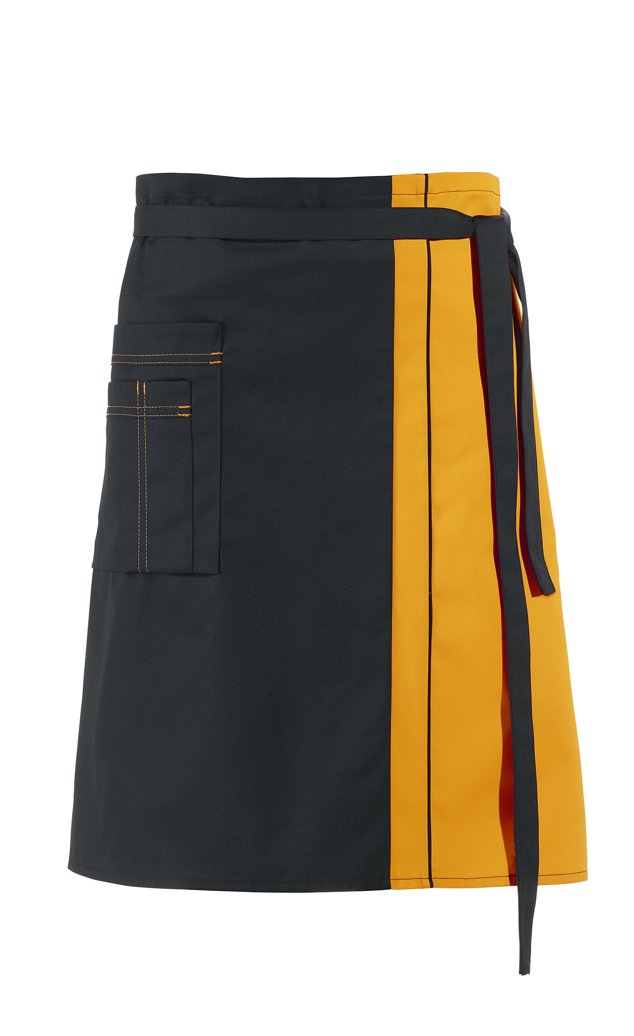 LEIBER-Jobwear, Vorbinder, Arbeits-Berufs-Schürze, ca. 215 g/m², schwarz/sun