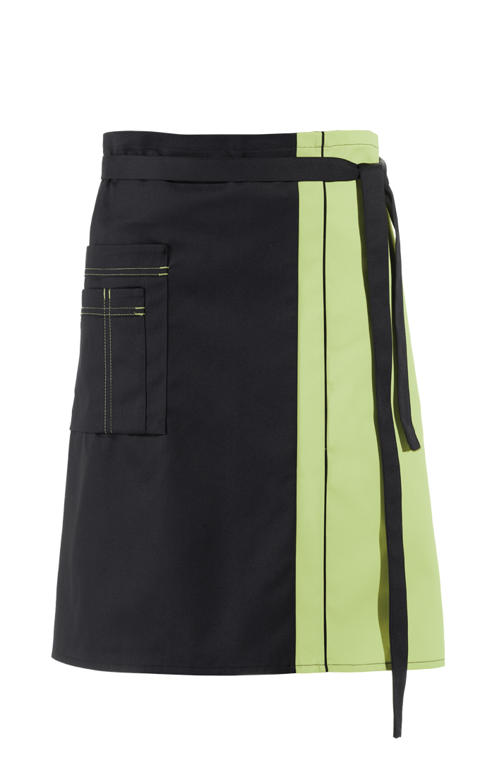 LEIBER-Jobwear, Vorbinder, Arbeits-Berufs-Schürze, ca. 215 g/m², schwarz/hellgrün