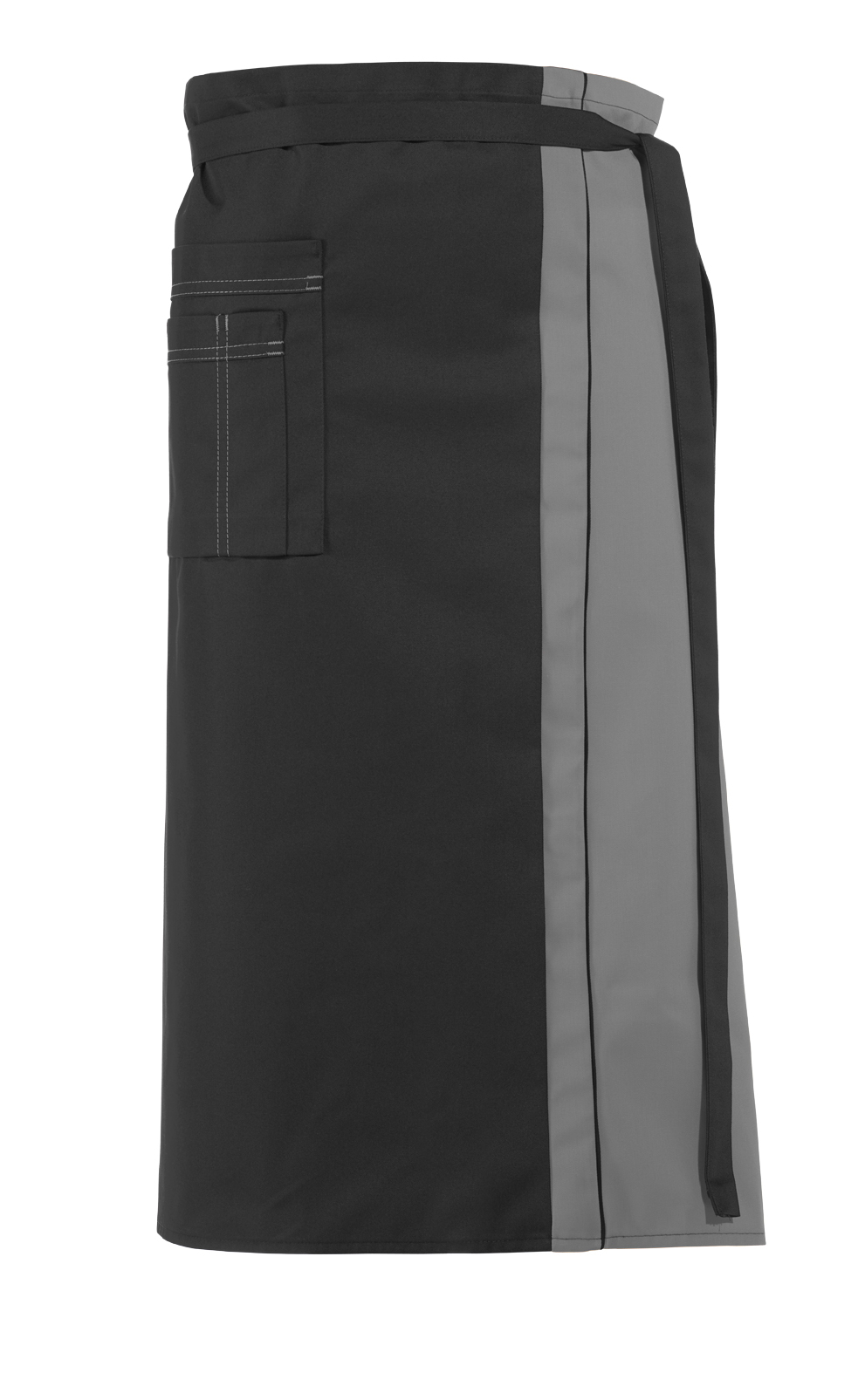 LEIBER-Jobwear, Vorbinder, Arbeits-Berufs-Schürze, ca. 215 g/m², schwarz/silbergrau