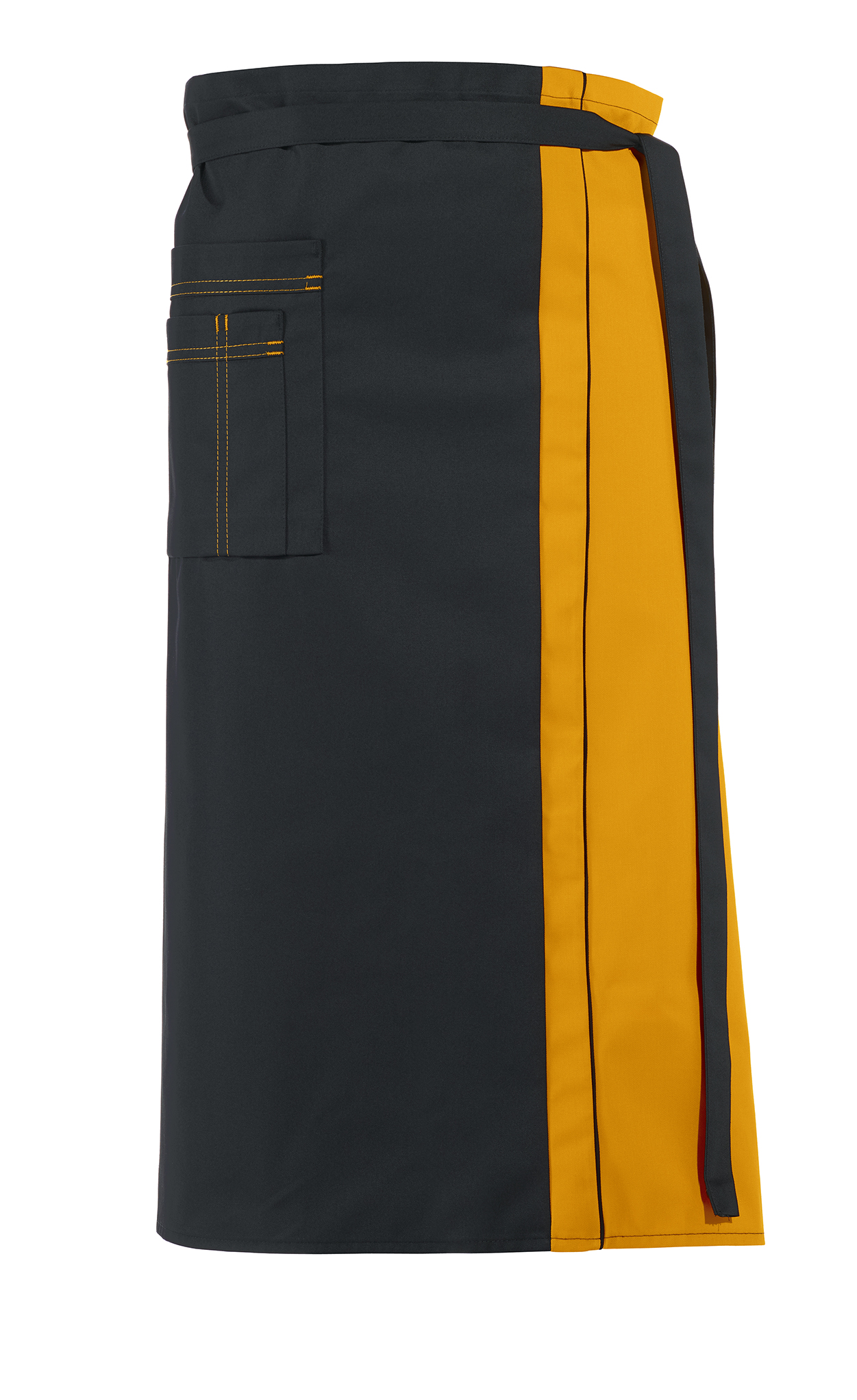 LEIBER-Jobwear, Vorbinder, Arbeits-Berufs-Schürze, ca. 215 g/m², schwarz/sun
