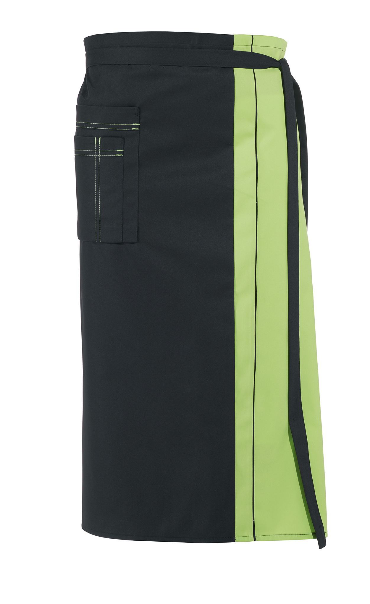 LEIBER-Jobwear, Vorbinder, Arbeits-Berufs-Schürze, ca. 215 g/m², schwarz/hellgrün