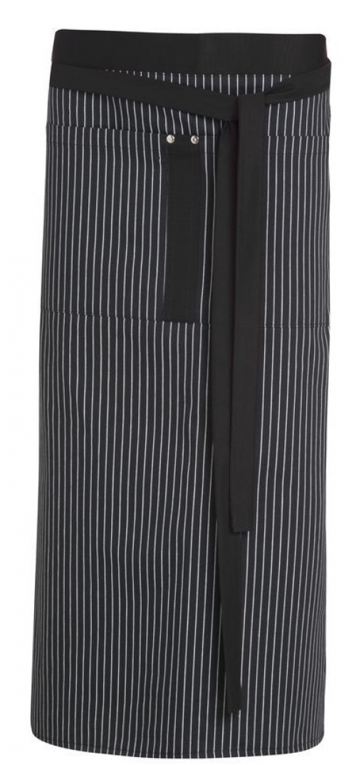 LEIBER-Jobwear, Vorbinder, Arbeits-Berufs-Schürze, ca. 200g/m², schwarz/weiß/schwarz