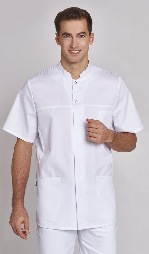 LEIBER-Jobwear, Herren-Kasack, kurzarm, weiss