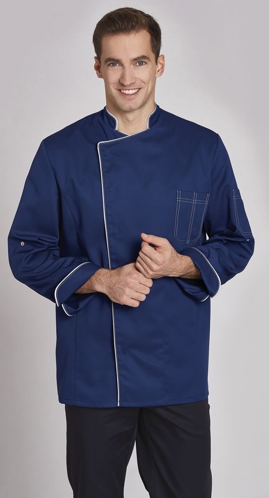 LEIBER-Jobwear, Herren-Kochjacke, langarm, dunkelblau