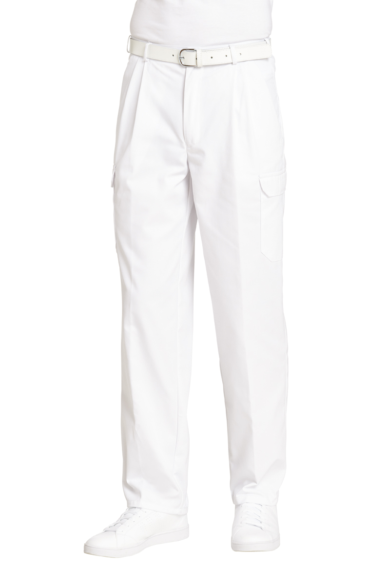 LEIBER-Jobwear, Herren-Arbeits-Berufs-Hose, Bundhose, weiß,
