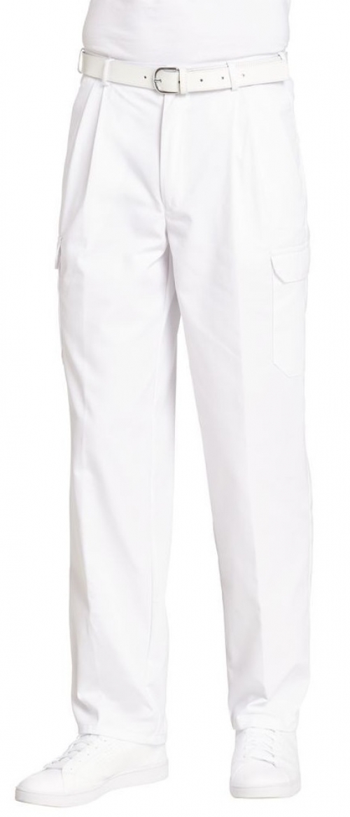 LEIBER-Jobwear, Herren-Arbeits-Berufs-Hose, Bundhose, weiß, Gr. 90-110