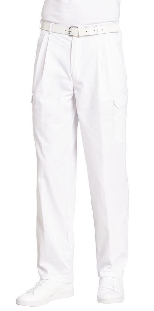 LEIBER-Jobwear, Herren-Arbeits-Berufs-Hose, Bundhose, weiß, Gr. 25-28