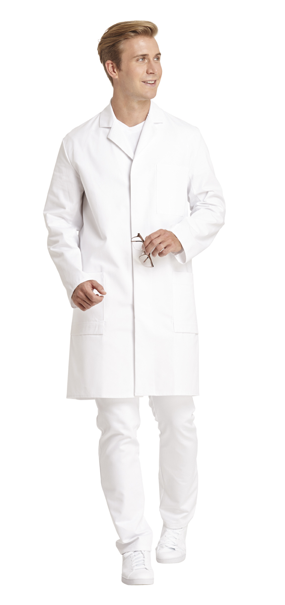 LEIBER-Jobwear, Herren-Arbeits-Mantel, Berufsmantel, Kittel, SANFOR weiß