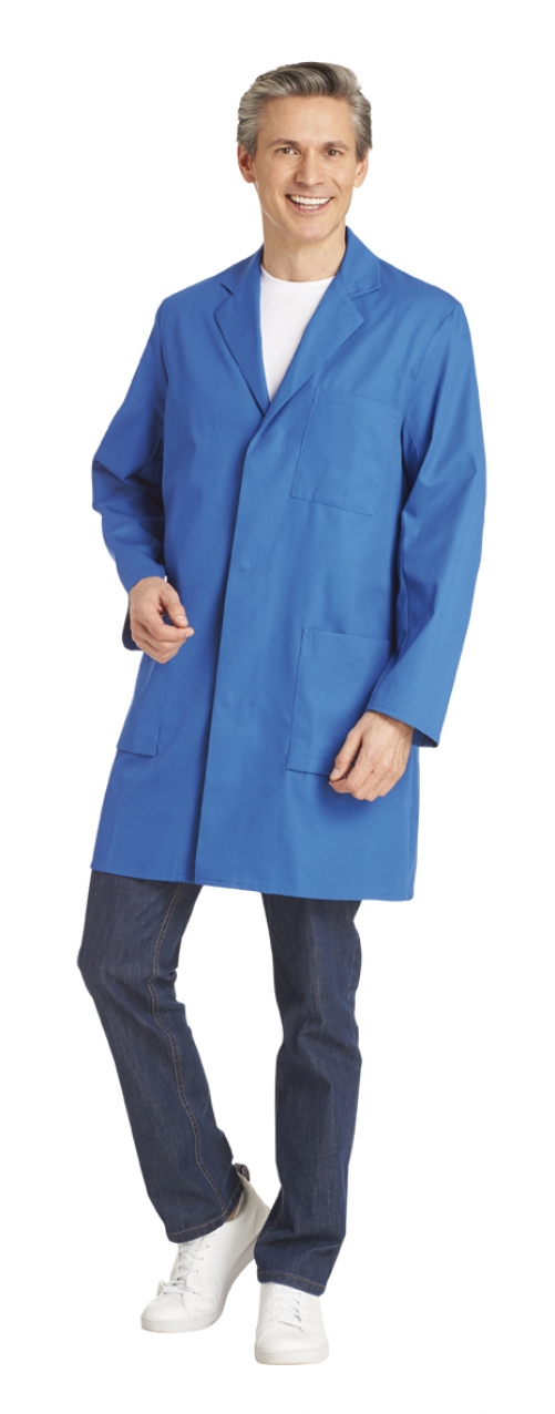 LEIBER-Jobwear, Herren-Arbeits-Mantel, Berufsmantel, Kittel, königsblau