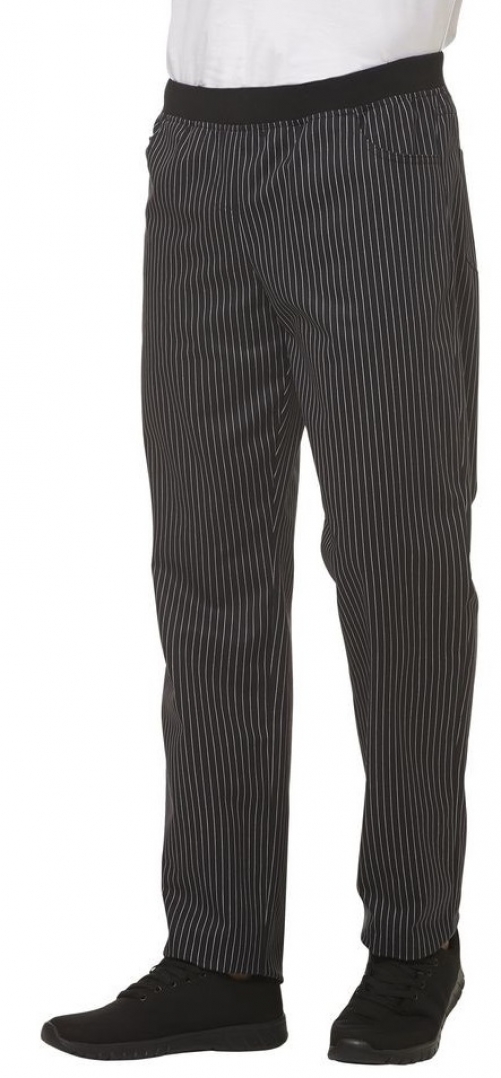 LEIBER-Jobwear, Herren-Arbeits-Berufs-Hose, Schlupfhose, 200 g/m², schwarz/weiß