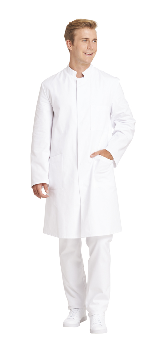 LEIBER-Jobwear, Herren-Arbeits-Mantel, Berufsmantel, Kittel, 1/1 Arm, weiß