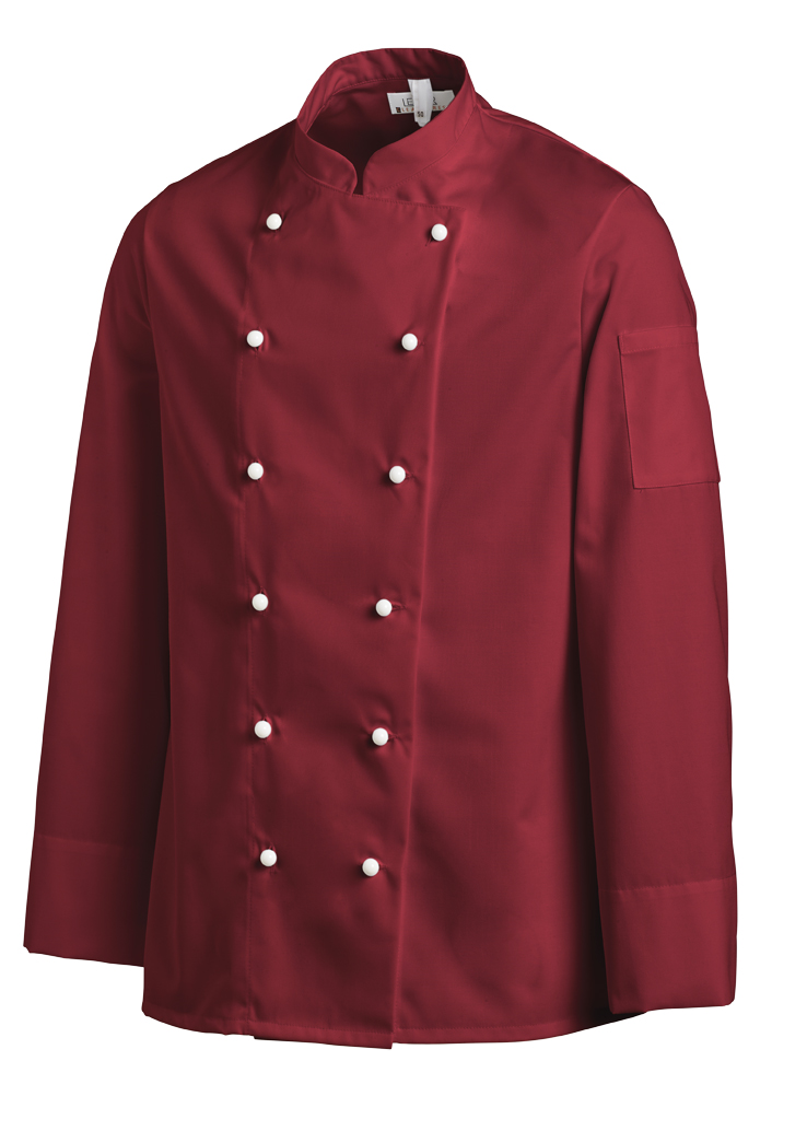 LEIBER-Jobwear, Kochjacke für Damen u Herren, bordeaux, 215 g/qm