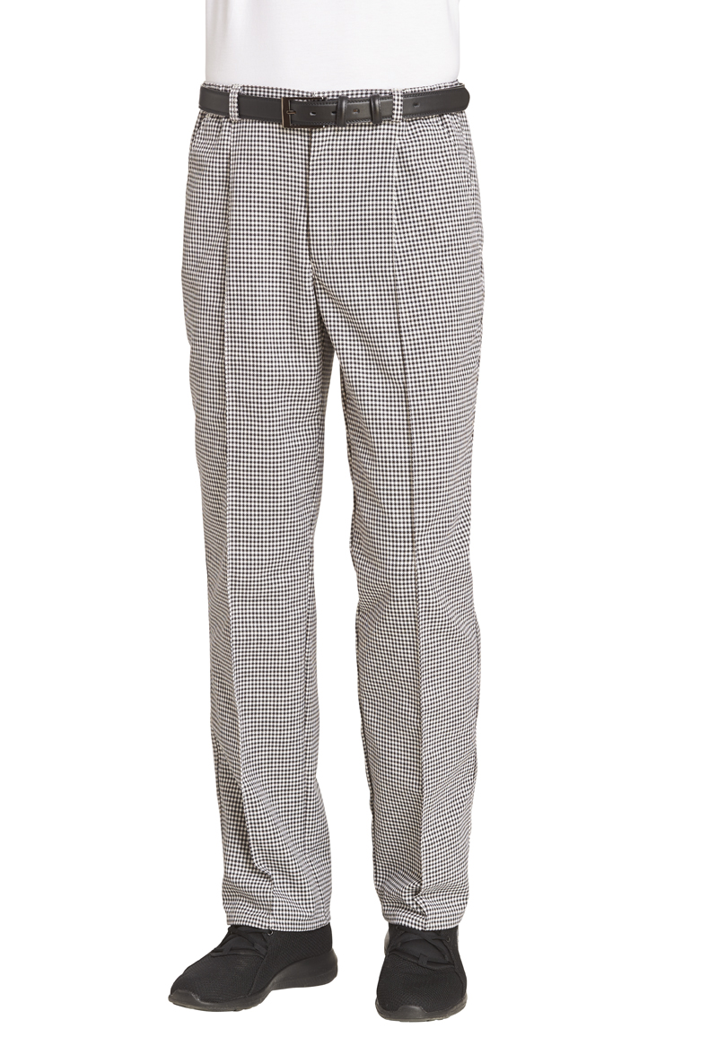 LEIBER-Jobwear, Damen- und Herren-Kochhose, schwarz/weiß-pepita