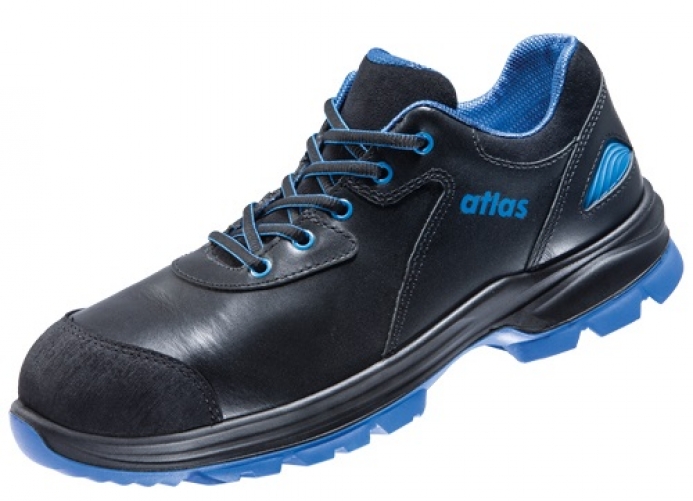 ATLAS-Footwear, S2-Sicherheits-Arbeits-Berufs-Schuhe, Halbschuhe, SL 64 blue, Weite 14, schwarz/blau, Größe: 38