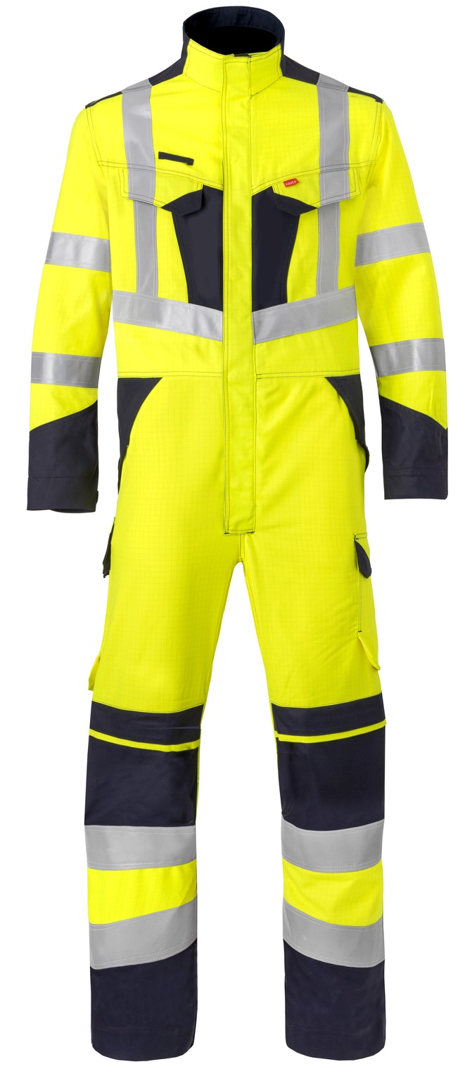 HAVEP-Warnschutz, Warn-Overall 300 g/m², leuchtgelb/marine