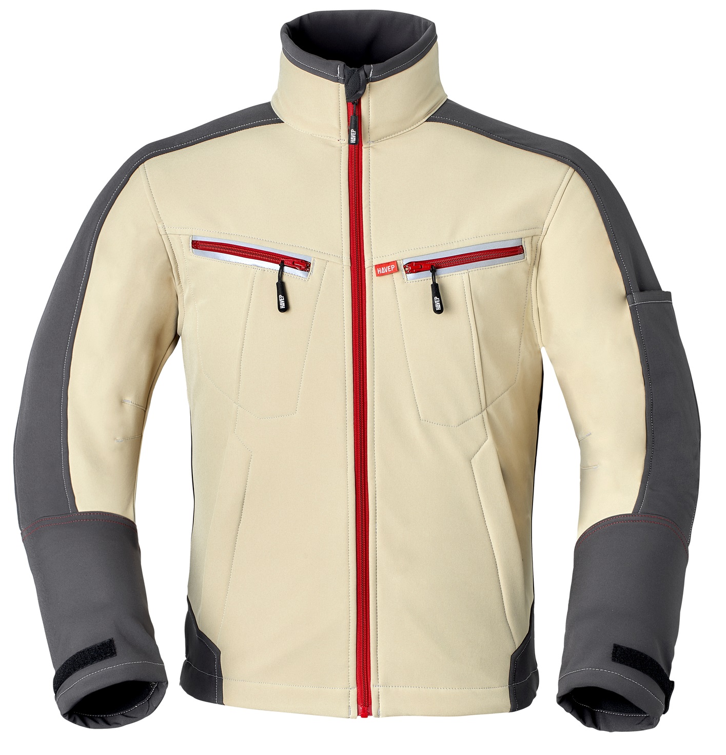 HAVEP-Kälteschutz, Softshell-Jacke, 320 g/m², sand/kohlengrau