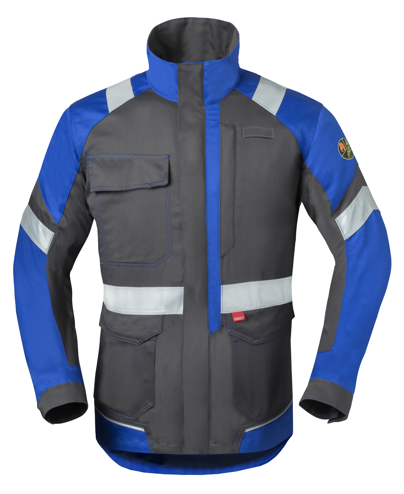 Gr.68 HAVEP-Safety Image, Langjacke, Reflexstreifen, grau/blau