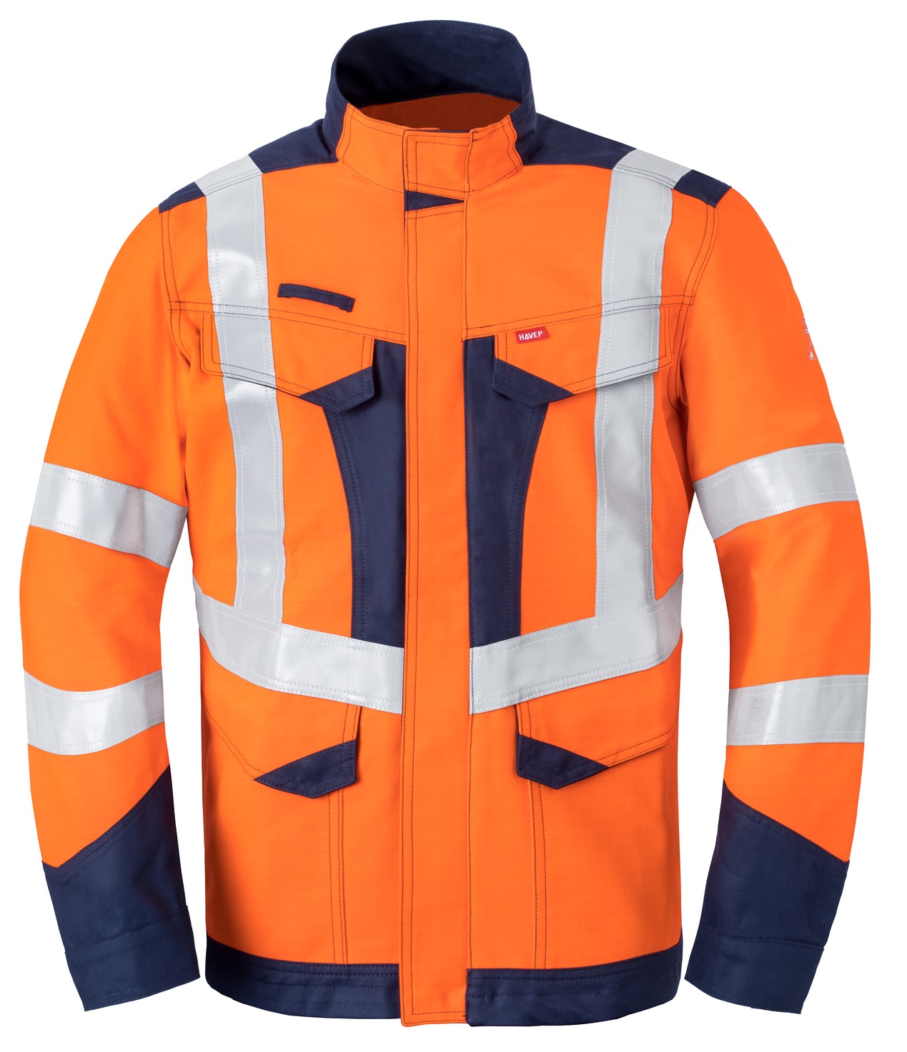 HAVEP-Warnschutz, Warn-Langjacke, 300 g/m², leuchtorange/marine