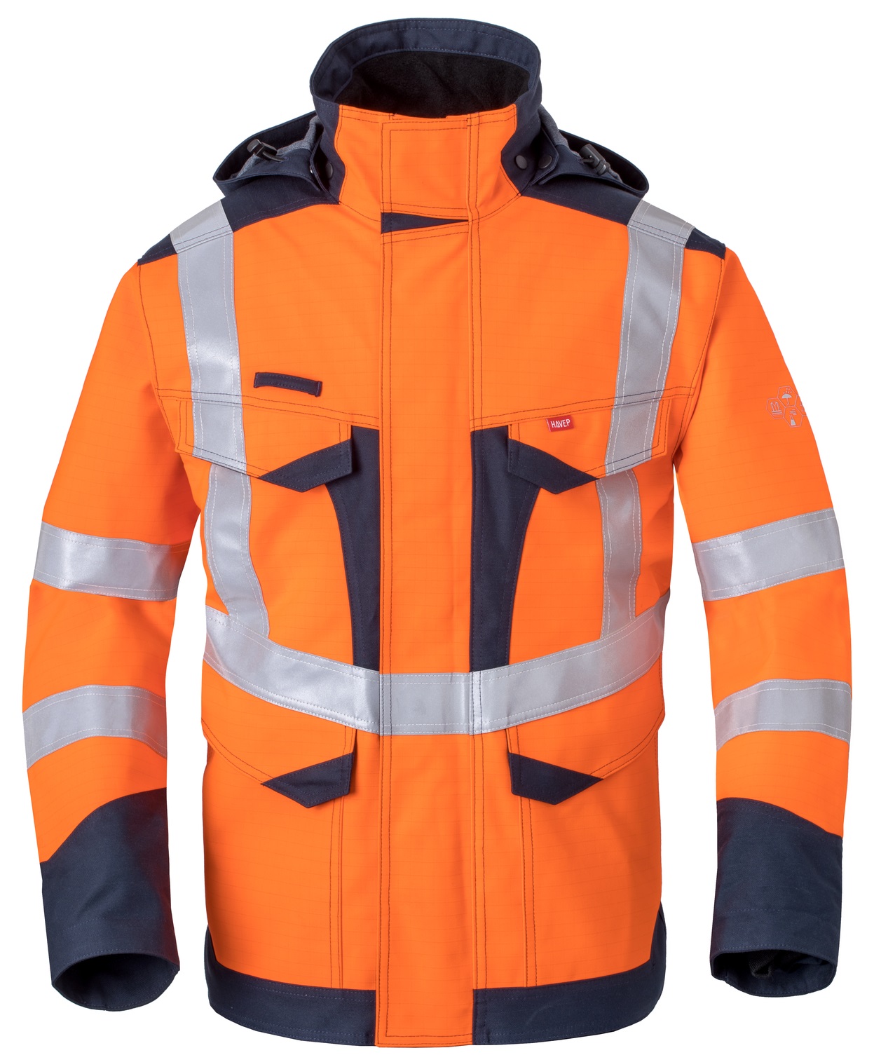 HAVEP-Warnschutz, Winter-Warn-Parka, 395 g/m², leuchtorange/marine
