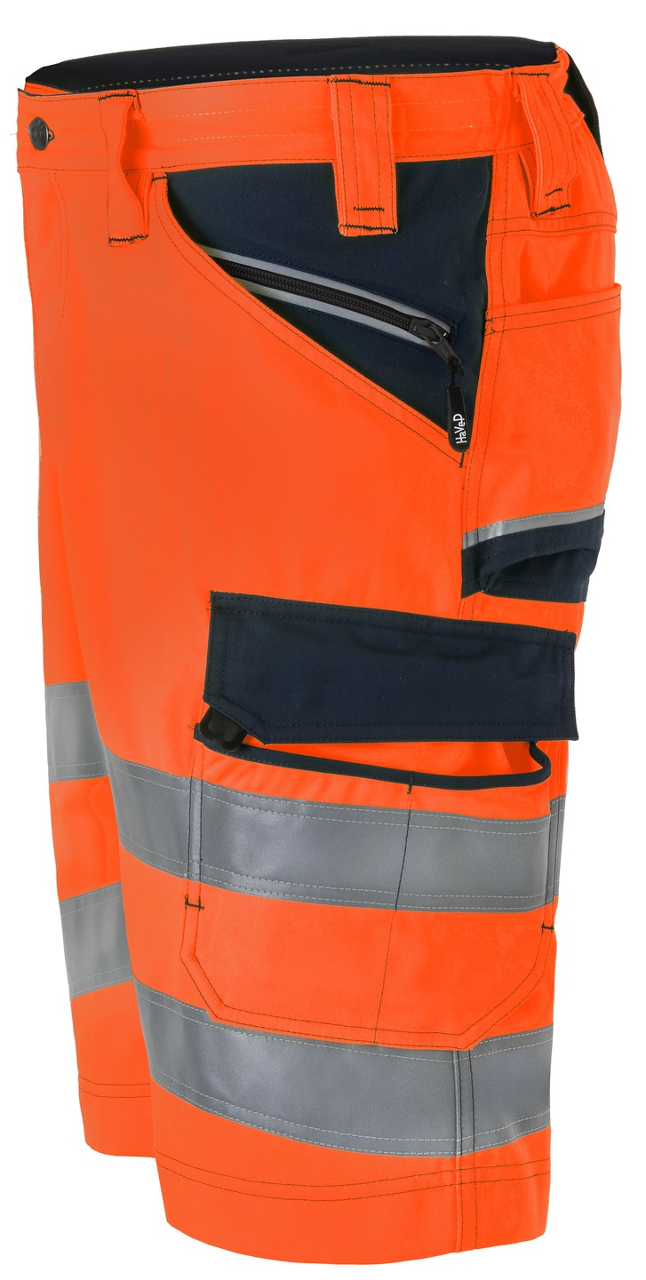 HAVEP-Warnschutz, Warn-Bermuda, 290 g/m², fluor-orange/marine