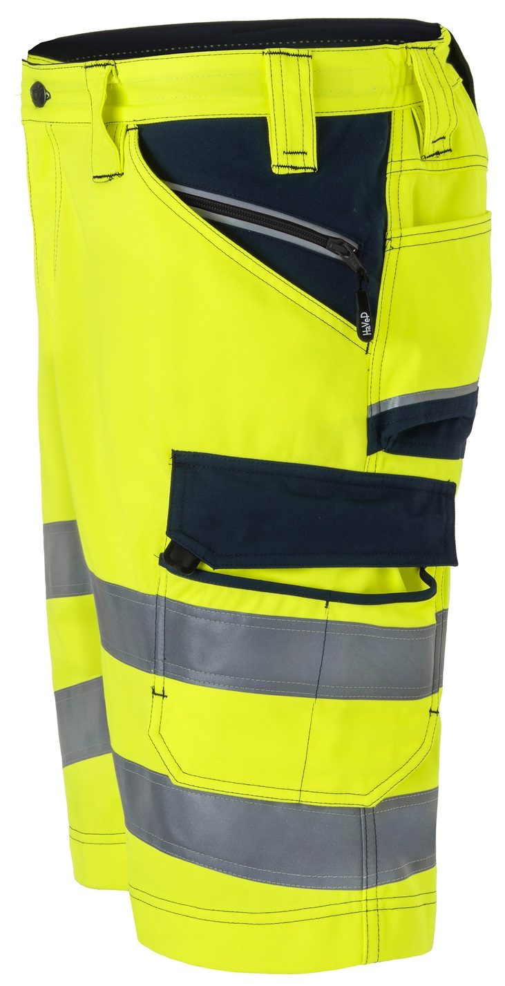 HAVEP-Warnschutz, Warn-Bermuda, 290 g/m², fluor-gelb/marine