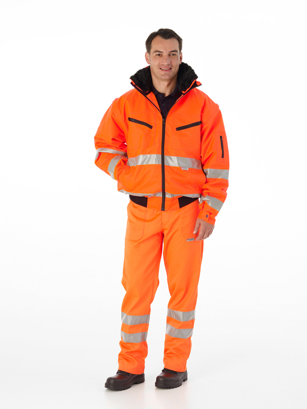 WATEX Warnschutzpilotenjacke Arbeitsjacke Warnkleidung Warnschutz leuchtorange