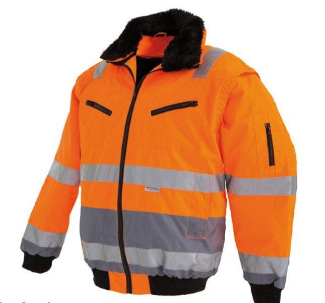WATEX-Workwear, Warnschutz-Pilotenjacke, leuchtorange/grau