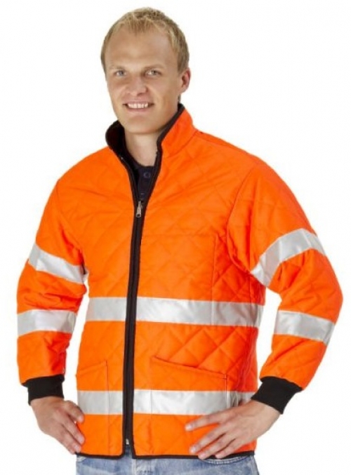 Gr.L WATEX Warnschutz Thermo Warnjacke Arbeitsjacke Warnschutzkleidung Warnschutz leuchtorange schwarz