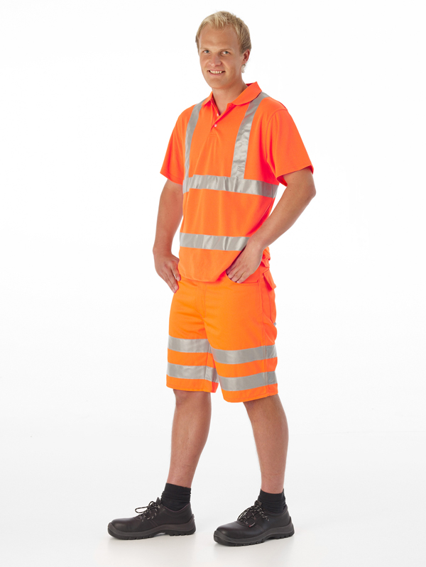 WATEX Warnschutz Polo Shirt Arbeitsshirt Warnkleidung leuchtorange