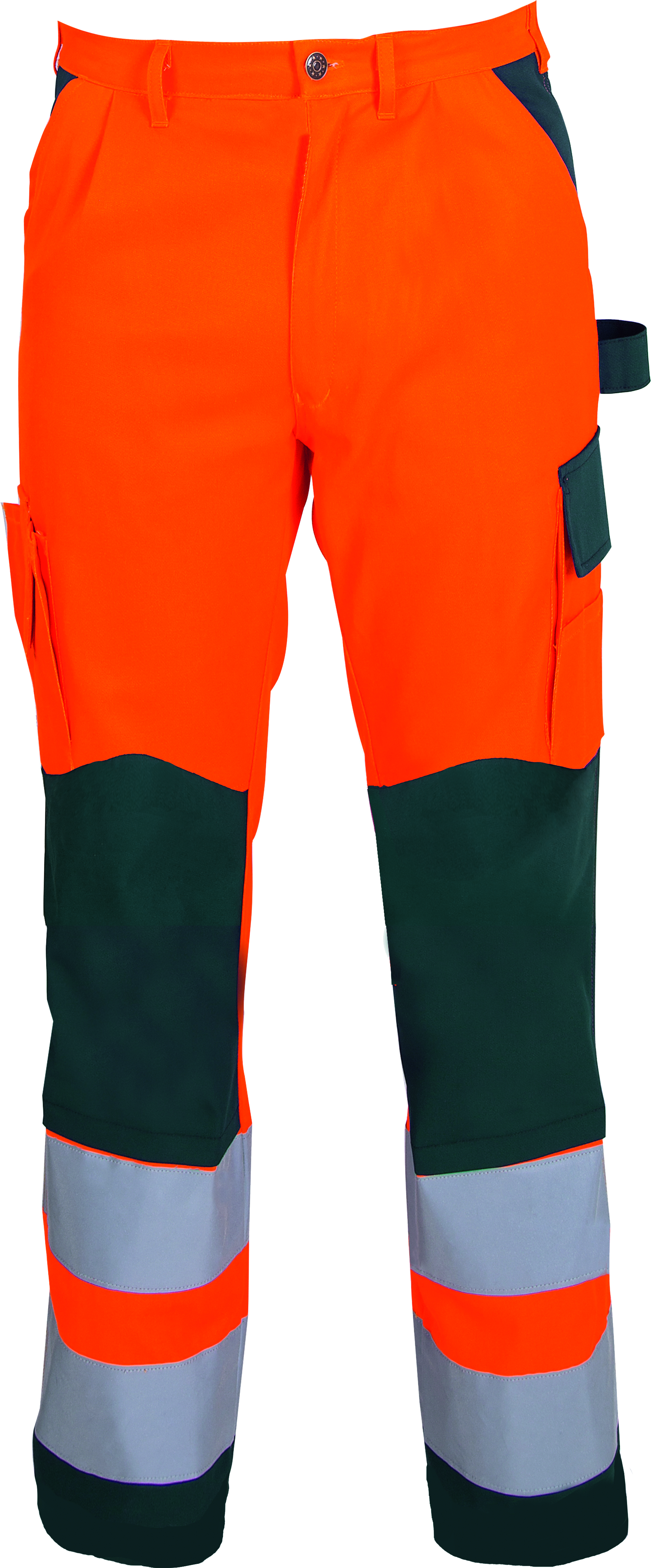 Gr.64 WATEX Warnschutzhose Arbeitshose Warnschutz Warnkleidung leuchtorange grün