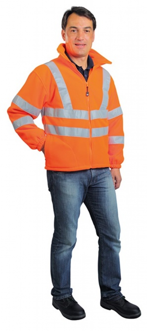 WATEX-Warn-Fleece-Jacke, leuchtorange