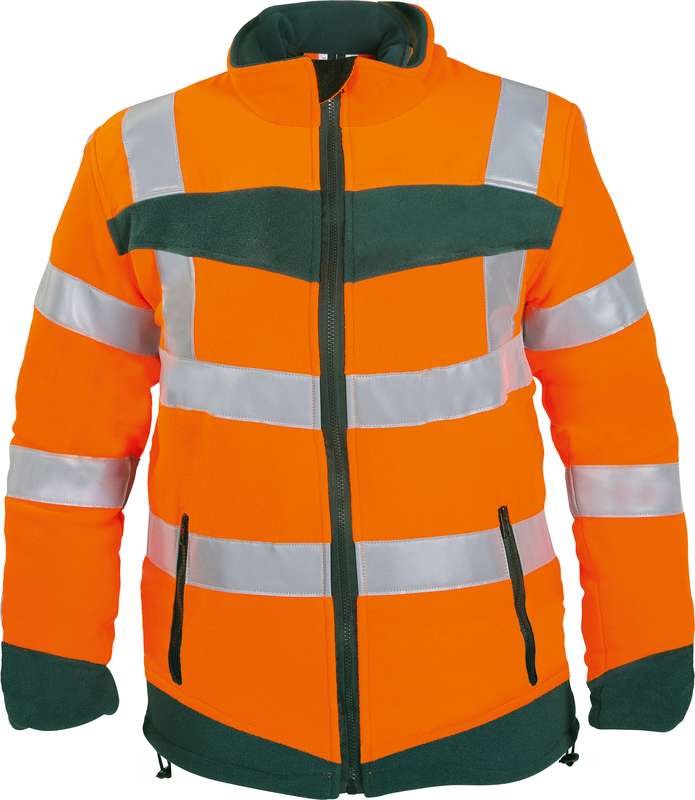 WATEX-Warnschutz, Warnschutz-Fleece-Jacke, 320 g/m², leuchtorange/grün
