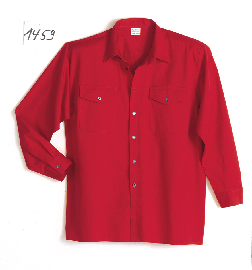 Gr.43/44 BP Arbeitshemd Berufshemd Flanell Hemd ca 190g, rot