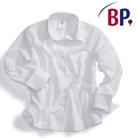 BP Damenbluse Gastronomiekleidung Cateringkleidung Arbeitsshirt Berufsshirt 3 4 Arm Hemdkragen Knopfverschluss weiß