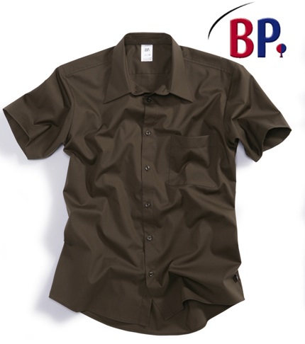 BP Herrenhemd Arbeitshemd Berufshemd Flanell Hemd 1 2 Arm Knopfverschluss chocolate