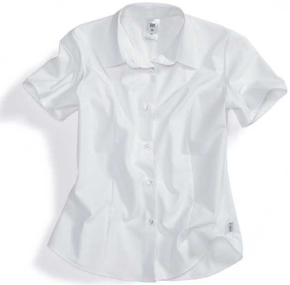 BP Damenbluse Gastronomiekleidung Cateringkleidung Arbeitsshirt Berufsshirt 1 2 Arm Hemdkragen Knopfverschluss weiß