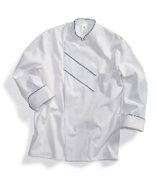 Gr.50 BP Image KochJacke Arbeitsjacke Berufsjacke Bäckerjacke Kochkleidung Bäckerkleidung Gastronomiekleidung weiß königsblau ca 215g