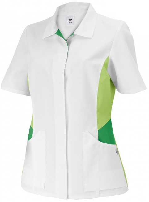 BP-Workwear, Damenkasack, ca. 215g/m², weiß-hellgrün