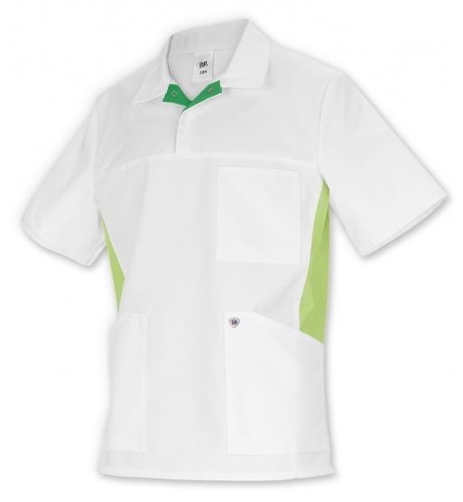 BP-Workwear, Schlupfkasack für Sie & Ihn, ca. 215g/m², weiß-hellgrün