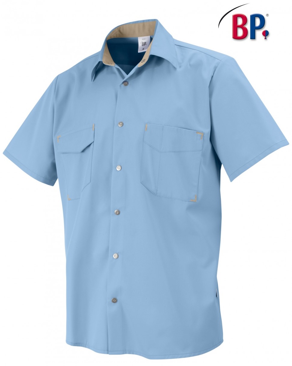 BP Hemd Gastronomiekleidung Cateringkleidung Arbeitsshirt Berufsshirt für Sie Ihn hellblau ca 150 g