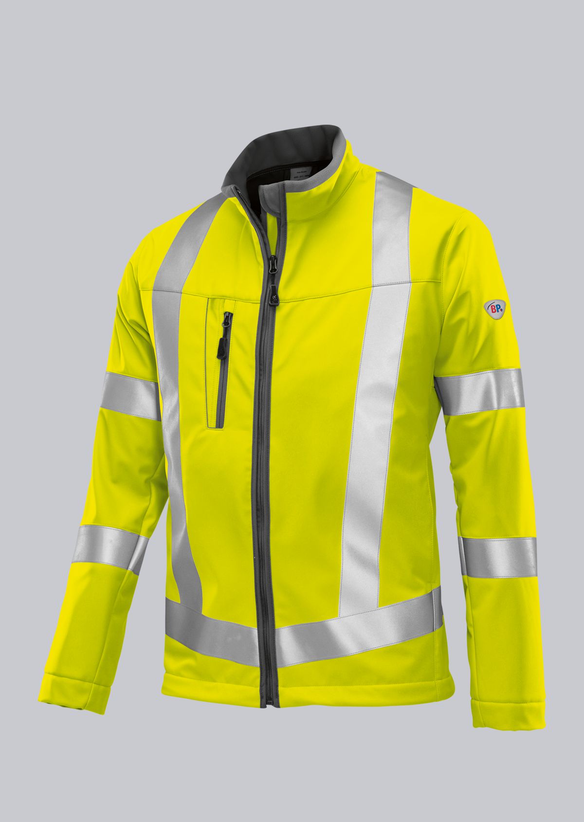 BP-Warnschutz, Warn-Softshelljacke, ca. 320g/m², warngelb