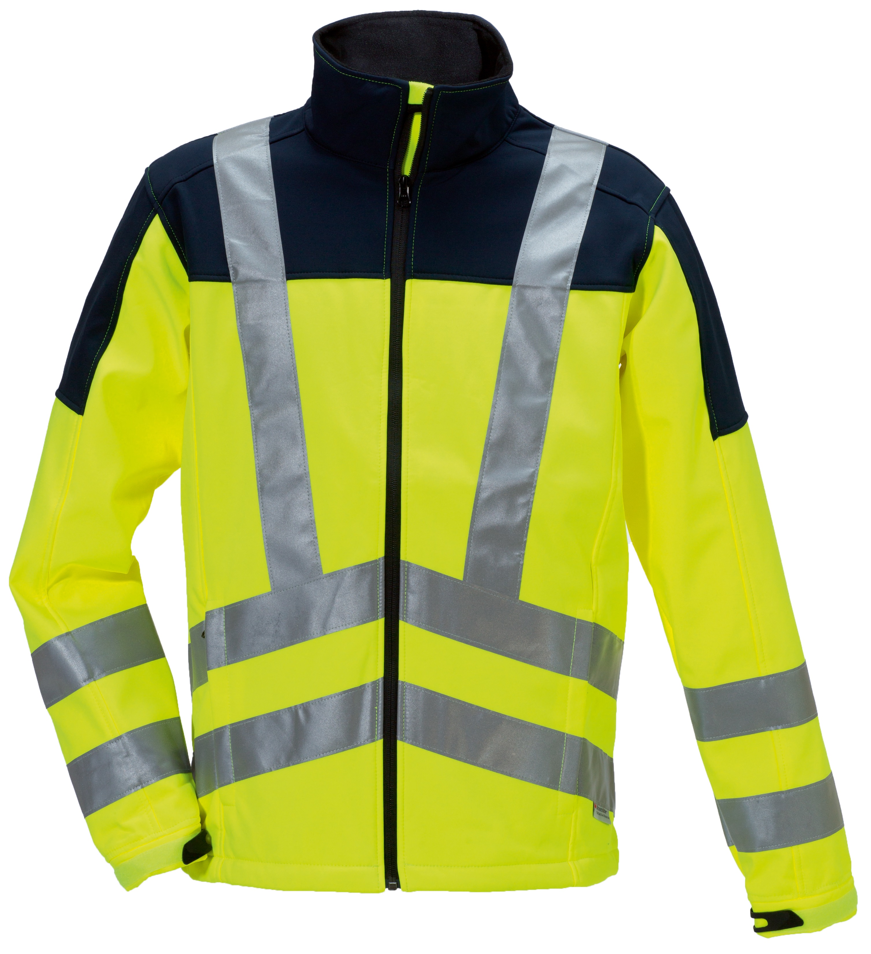 ROFA SJ Softshelljacke Arbeitsjacke Warnkleidung Warnschutz leuchtgelb marine ca 310 g