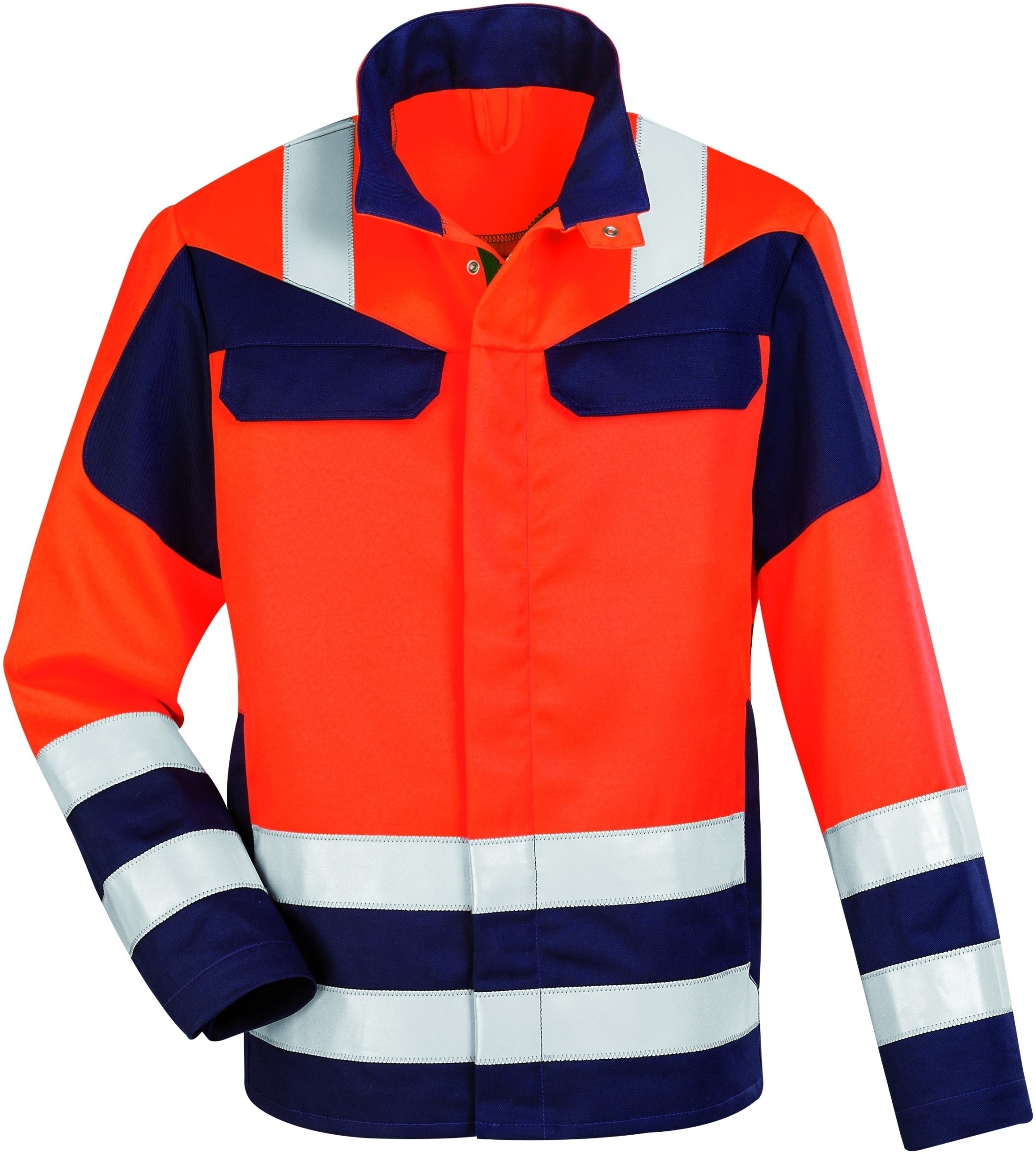 Gr.52 ROFA-Warnschutz-Jacke, Multi seven, Flamm- und Hitzeschutz, leuchtorange/marine