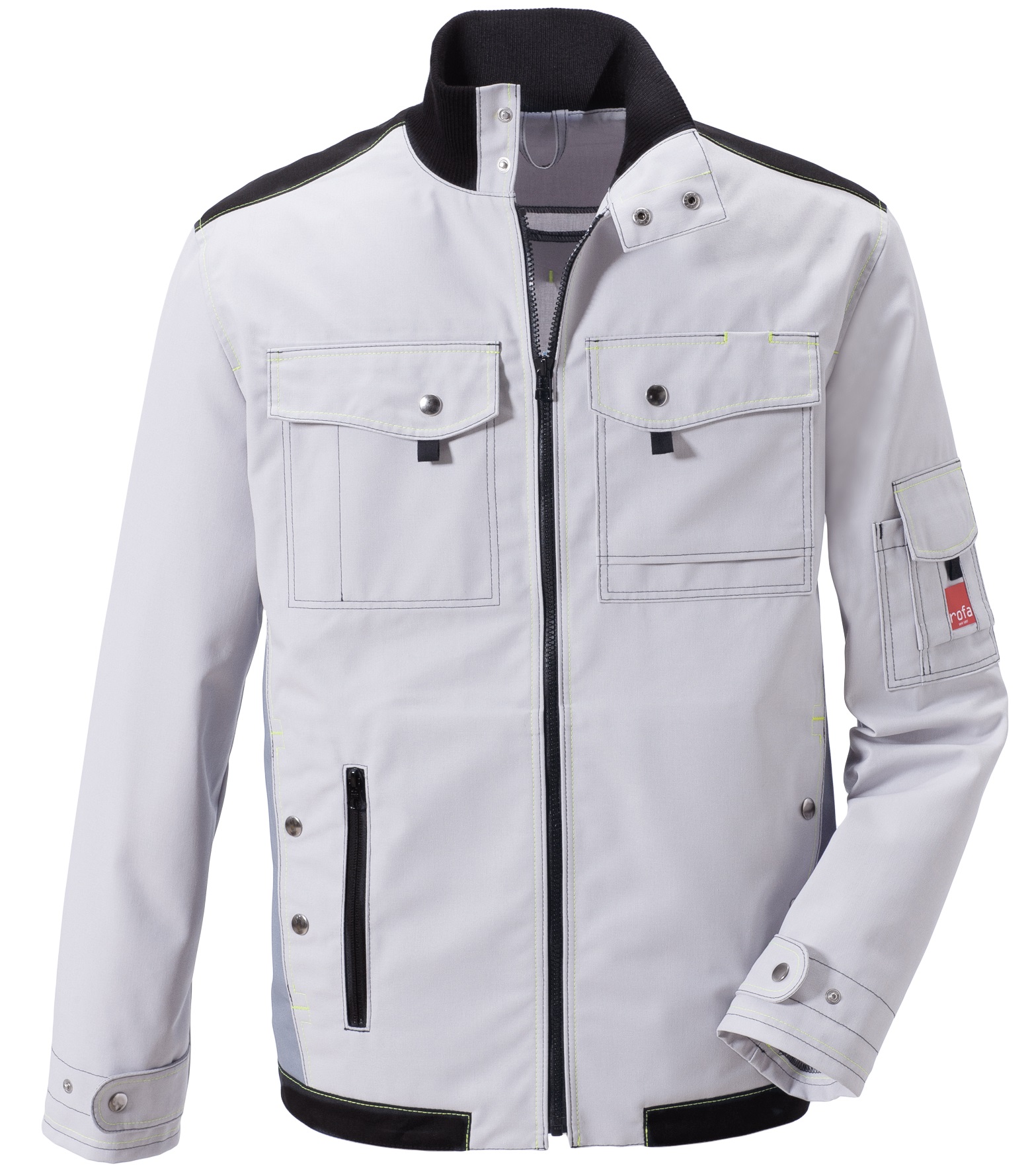 ROFA Biker Jacke Arbeitsjacke Berufsjacke Schutzjacke Arbeitskleidung Berufskleidung Young hellgrau dunkelgrau ca 270 g