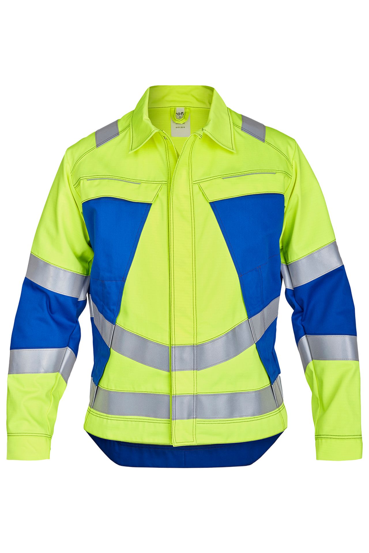 ROFA-Warnschutz, Warn-Jacke, Vis Line, 340 g/m², leuchtgelb/kornblau