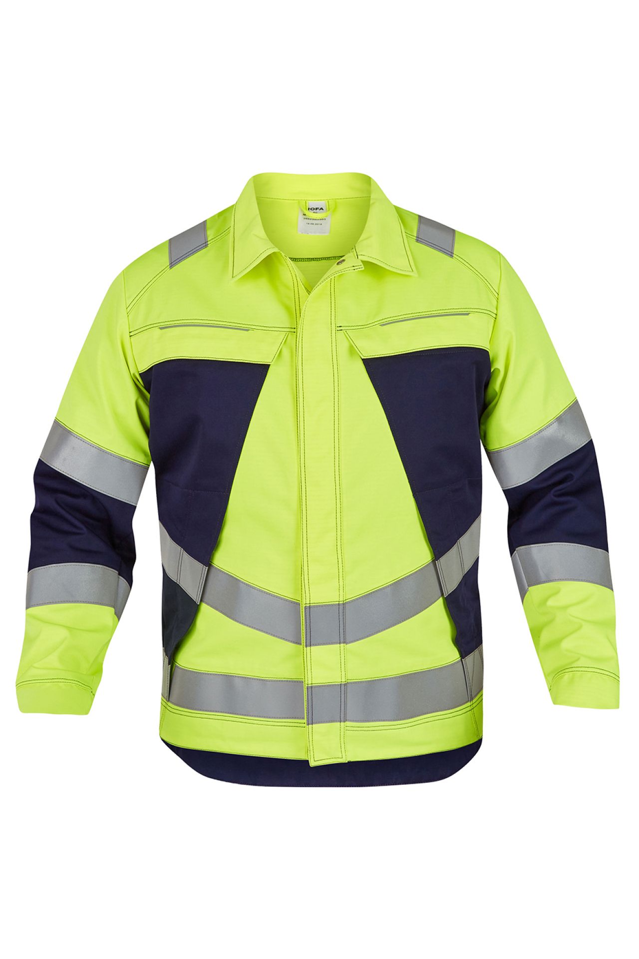 ROFA-Warnschutz, Warn-Jacke, Vis Line, 340 g/m², leuchtgelb/marine