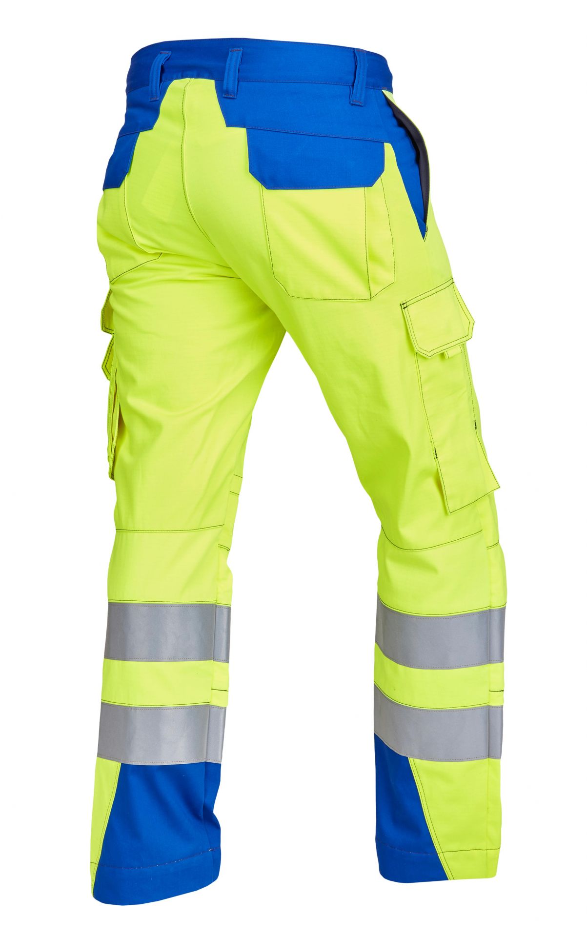 ROFA-Warnschutz, Warn-Bundhose, Vis Line, 340 g/m², leuchtgelb/kornblau