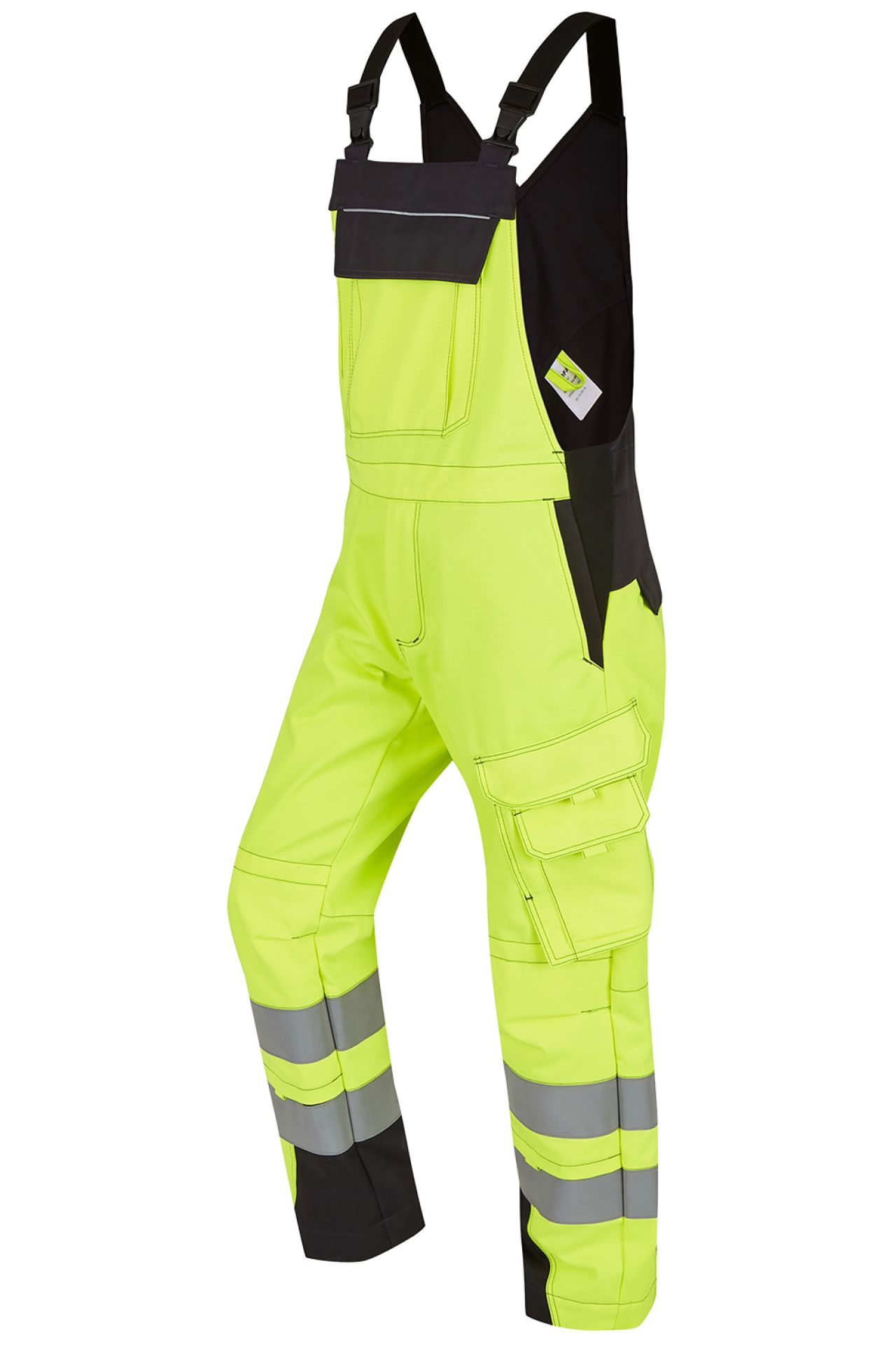 ROFA-Warnschutz, Warn-Latzhose, Vis Line, 340 g/m², leuchtgelb/anthrazit