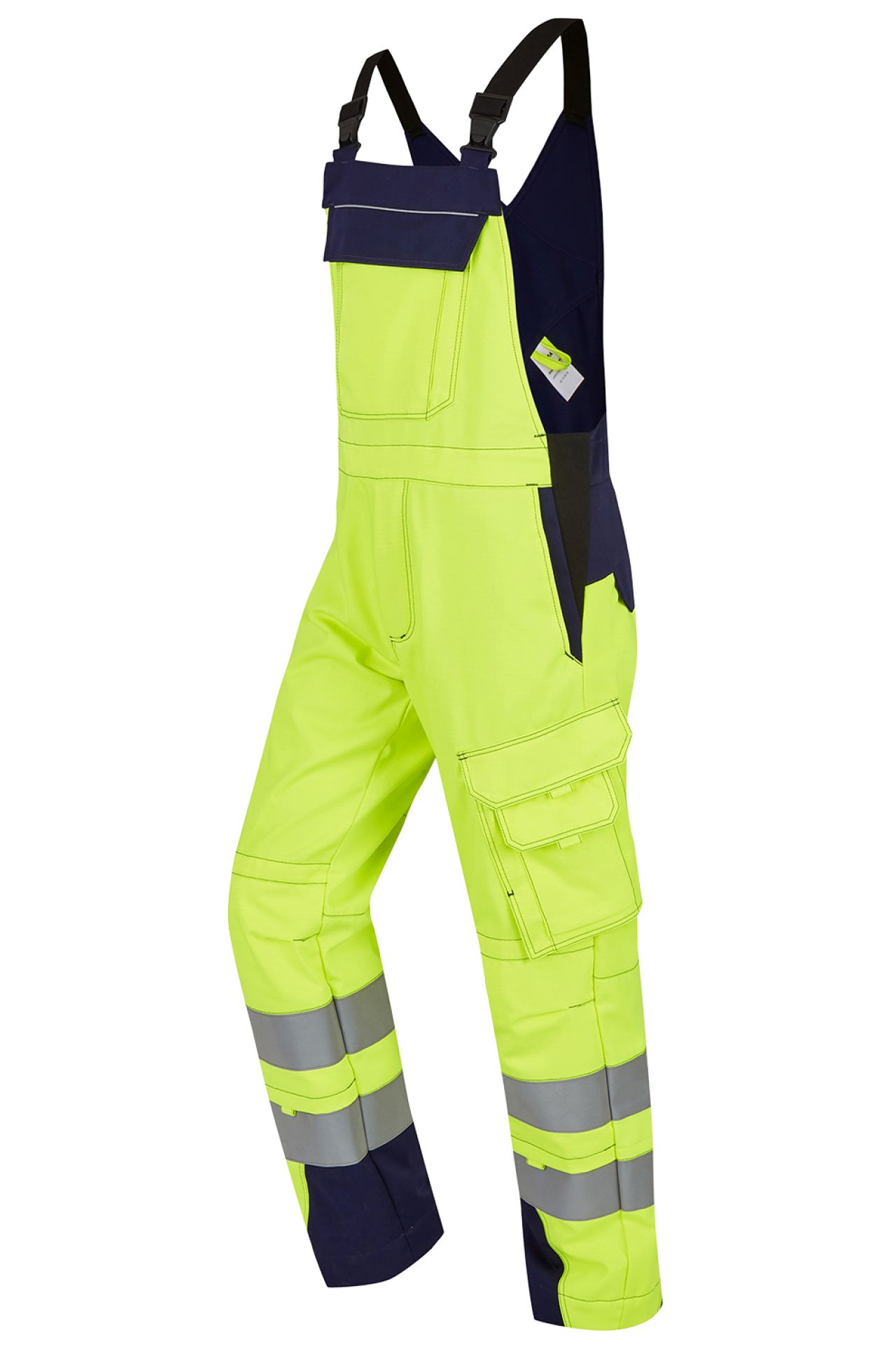 ROFA-Warnschutz, Warn-Latzhose, Vis Line, 340 g/m², leuchtgelb/marine