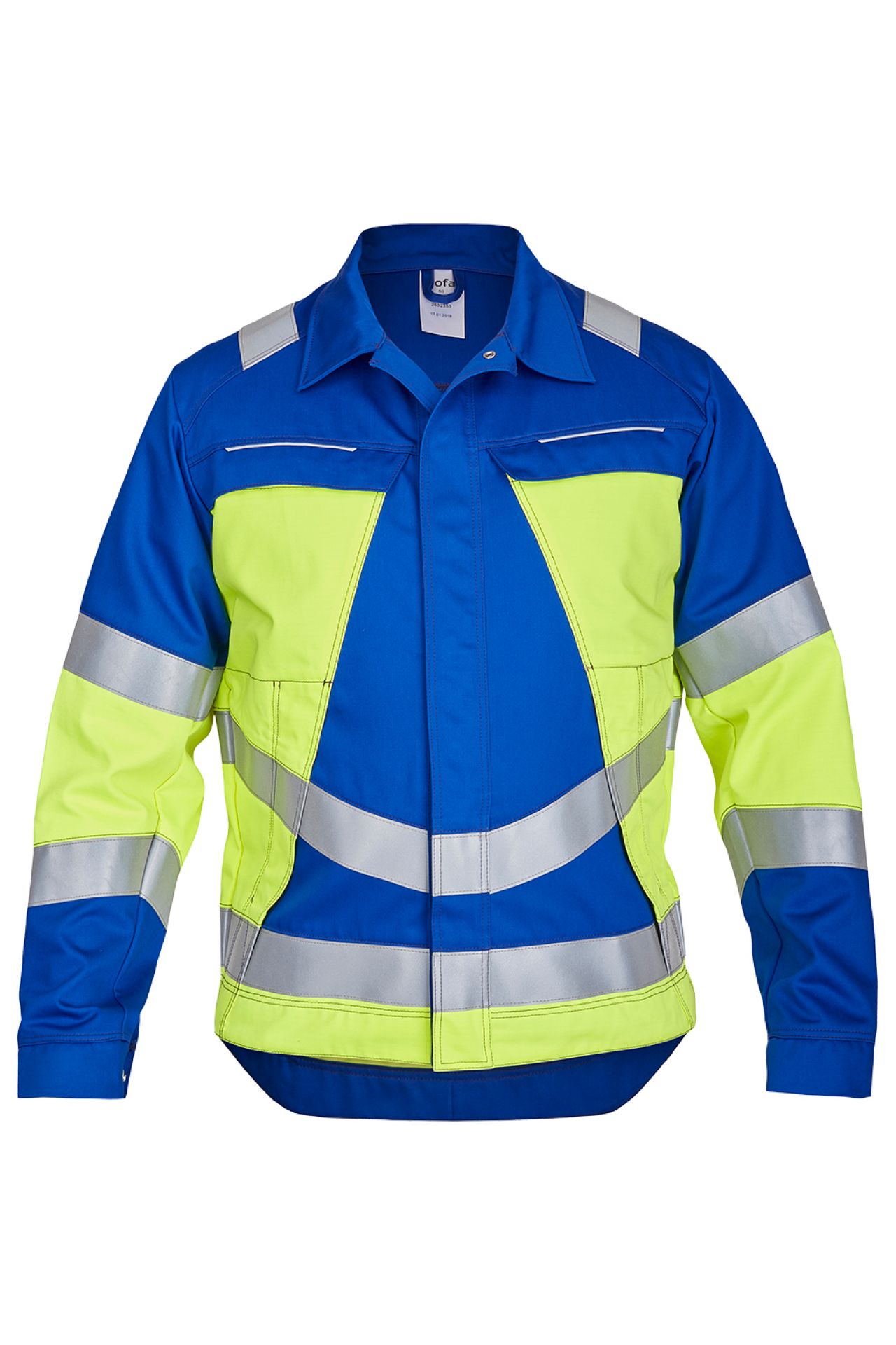 ROFA-Warnschutz, Warn-Jacke, Vis Line, 340 g/m², kornblau/leuchtgelb